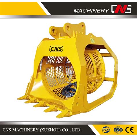 Cns Hydraulic Rotary Screening Bucket Digger Sieve Grid Bucket For