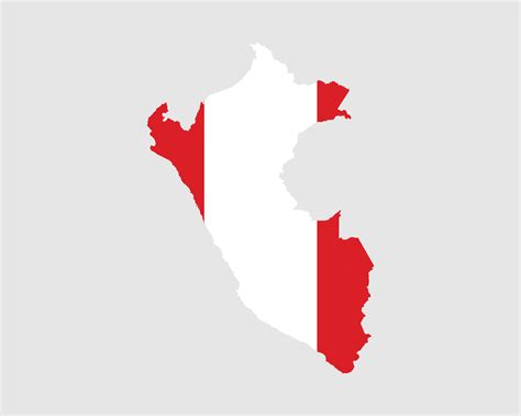 Peru Flag Map. Map of the Republic of Peru with the Peruvian country ...