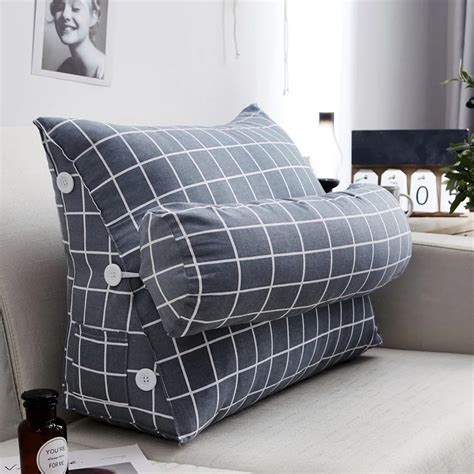 Хлопковая парусиновая подушка для спинки кровати дивана треугольная ...