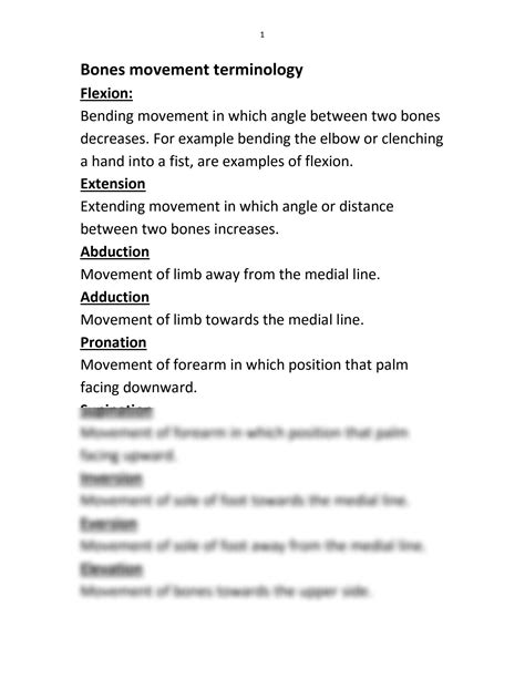 solution anatomy bones movement terminology studypool