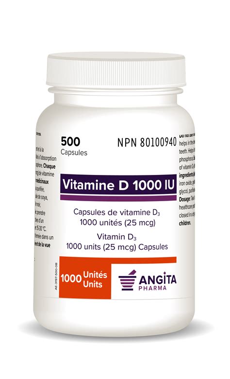 AG VITAMINE D 1000IU Angita Pharma