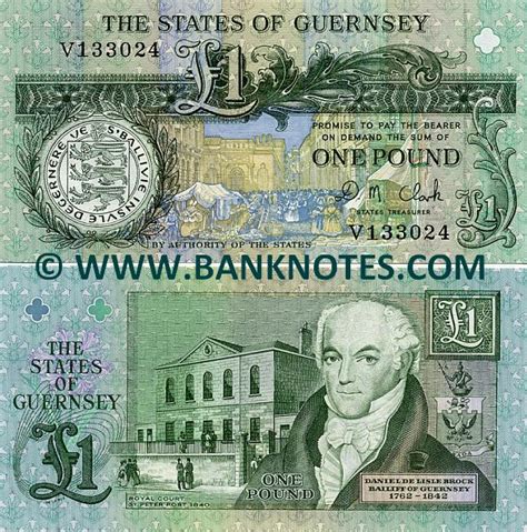 Guernsey Pound Guernsey Currency Bank Notes Paper Money