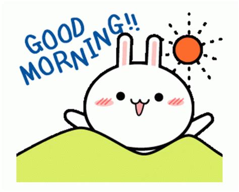 An Image Of A Cartoon Bunny With The Words Good Morning