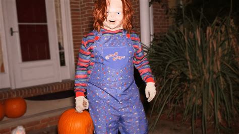 Creepy Chucky Trick Or Treater Steals Our Pumpkin WeeeClown Around