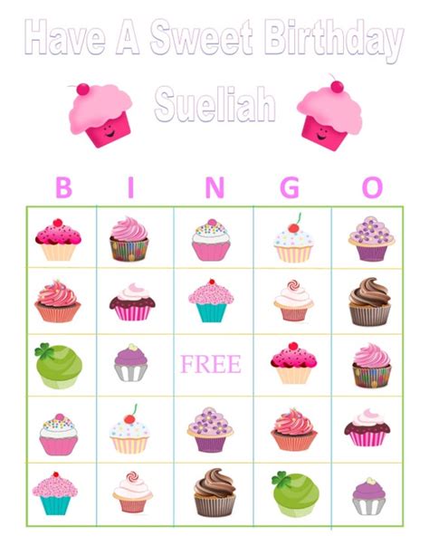 Cupcake Bingo Personalized By Yummilicioustreats On Etsy