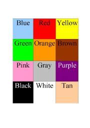 Color Chart With Words