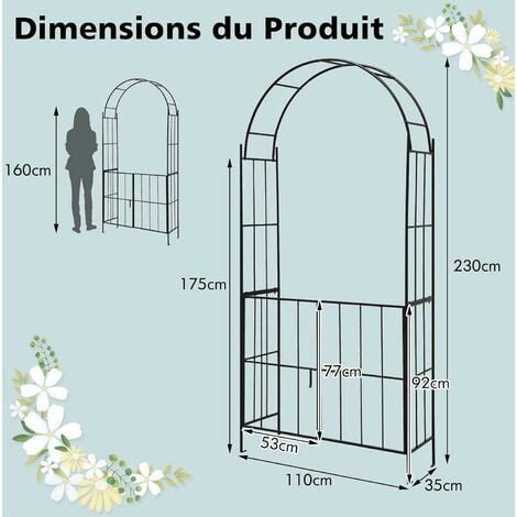 Goplus Arche Pour Jardin Avec Porte Verrouillable X Cm En M Tal