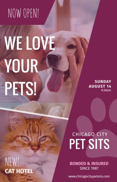 Pet Sitting Poster Templates Mycreativeshop