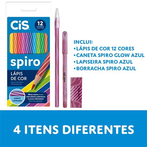 Kit Escolar Spiro Rosa Itens Cis Et Un Escrita