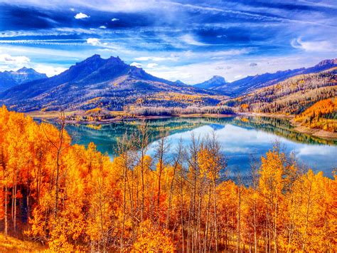 Autumn Reflections A Stunning HD Wallpaper Of Mountains And Sky