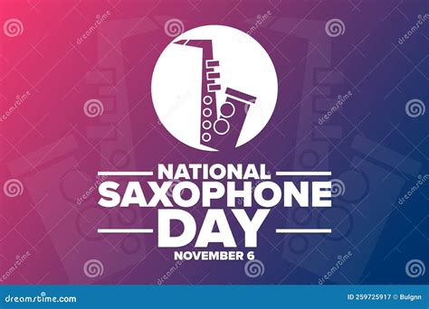 National Saxophone Day November Holiday Concept Stock Vector