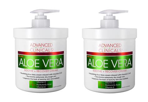 Advanced Clinicals Aloe Vera Cream Two Pack 16 Fl Oz