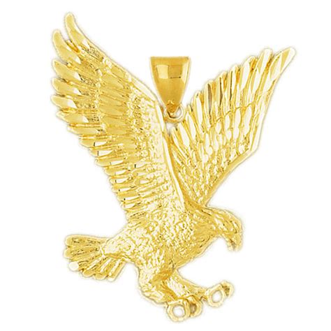 K Gold Mm Golden Eagle Pendant