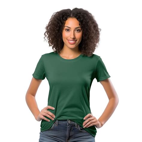 Premium Ai Image A Woman Wearing A Green Shirt That Says I M A Lady