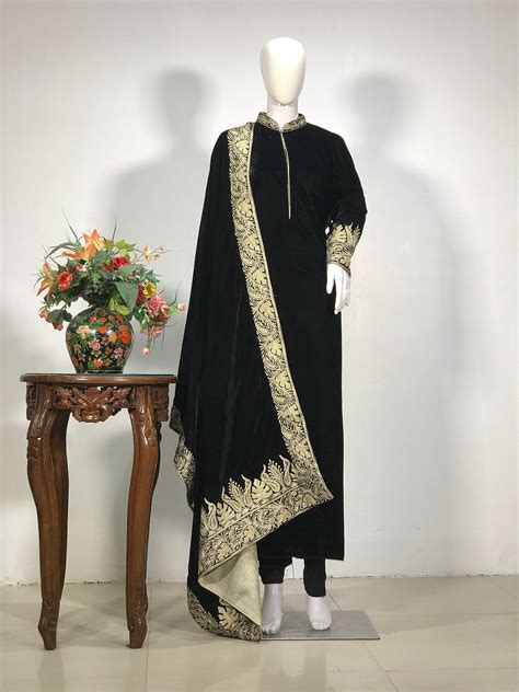 Velvet Suit With Tilla Embroidery Indian Ethnic Wear Zari Etsy