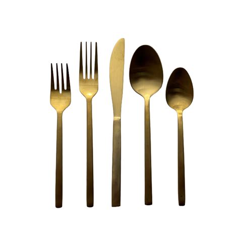 Flatware Brushed Gold Flatware Après Event Décor And Tent Rental