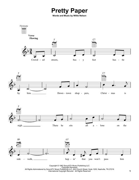 Willie Nelson - Pretty Paper sheet music