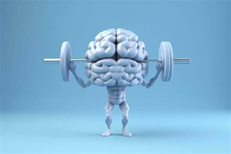 Human Brain Lifting Weights 3D Brain Lifting A Heavy Dumbbell Mind