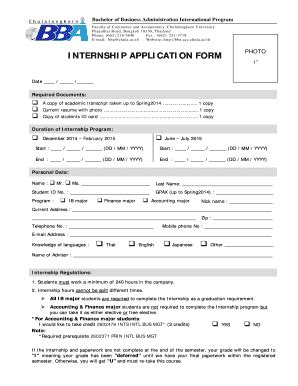 Fillable Online PHOTO INTERNSHIP APPLICATION FORM Fax Email Print