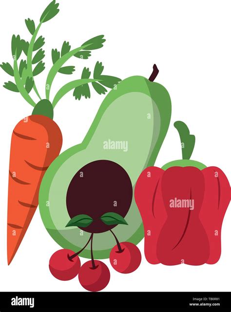 Vegetables Healthy Food Cartoon Isolated Stock Vector Image And Art Alamy