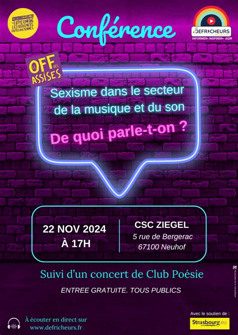 Conférence : Sexisme dans le monde de la musique et du son. De quoi