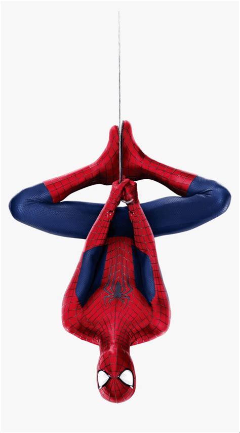 the amazing spider man hanging upside down