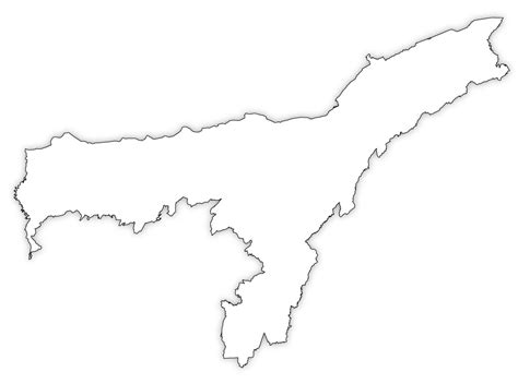 Assam Outline Map, Assam Blank Map