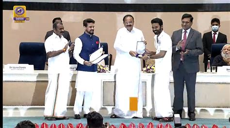 dhanush receives   national award    national film