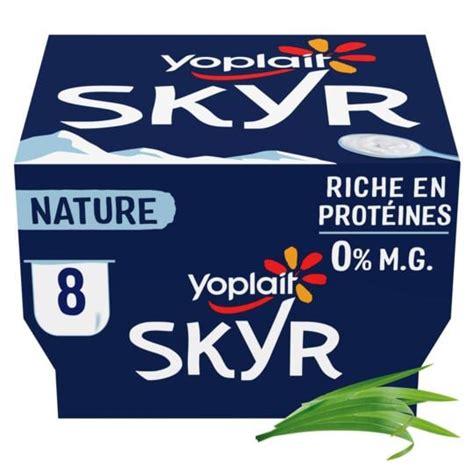 Yaourt protéiné nature 0 MG SKYR YOPLAIT les 8 pots de 100g à Prix