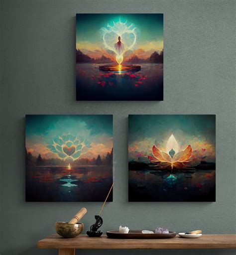 Meditation Printable Wall Art, Set of 3, Digital Download Wall Art ...