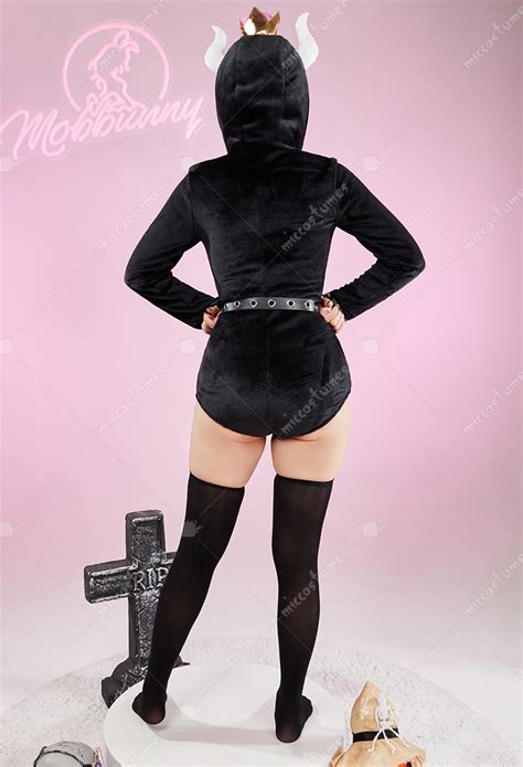 Halloween Plush Homewear Romper And Thigh Socks With Belt And Choker Sexy Lingerie Bodysuit