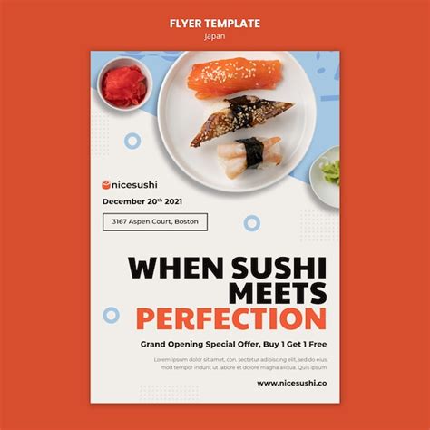 Free Psd Japanese Sushi Flyer Design Template