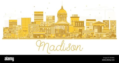 Madison City skyline golden silhouette. Vector illustration. Cityscape ...