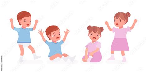 Toddler child, little boy, girl expressing bad emotions, crying in ...