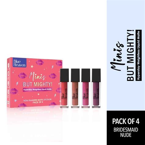 Blue Heaven Minis But Mighty Hyperstay Weightless Liquid Matte Lipstick Bridesmaid Nude Shade