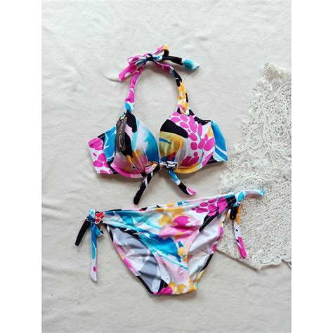 Jual BK 3325 RVO3 BUNGA BIRU PINK KUNING BIKINI PANTAI BUSA PUSH UP