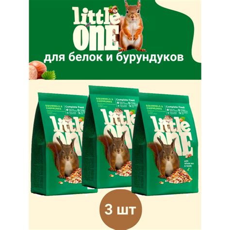 Little One Корм для белок и бурундуков, 400 г х 3 упаковки - купить с ...