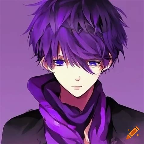 cool purple anime boy pfpanime boy smiling pfp