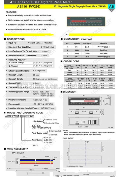 Buy Supply 101 Segments Bar Graph Panel Meter Led Bar Display Digital ...
