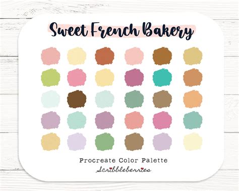 Sweet French Bakery Procreate Color Palette, Colorful Palette, Color ...