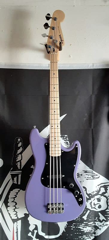 Squier Bronco Sonic Bass Ultra Violet W Flat Wounds Gator Reverb