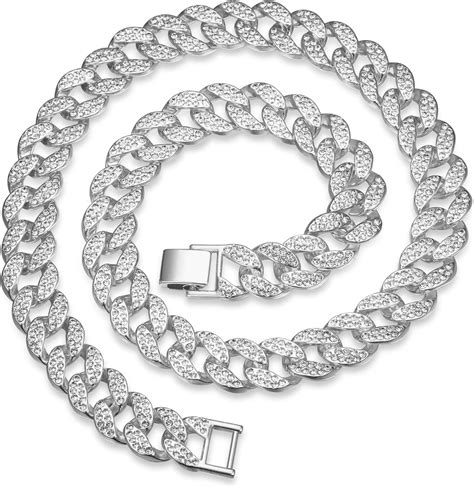 YADOCA Chaîne Cubaine Homme Iced Out Miami Collier Cubain Chaîne Hip