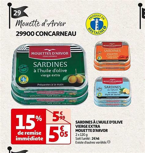 Promo Sardines à L huile D olive Vierge Extra Mouette D arvor chez