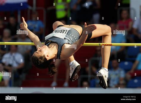 Mariya Lasitskene Russia Competes In High Jump During The Ostrava