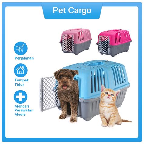 Jual Pet Cargo Kandang Kucing Pet Carrier Kucing Anjing Kennel Box Tas