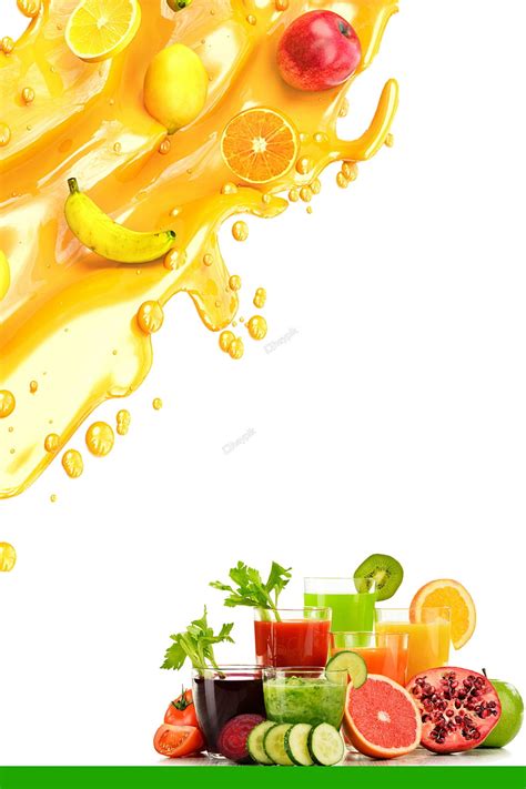 Summer Freshly Squeezed Golden Various Fruit Juice Background Psd Fruit Juice Fruit Poster