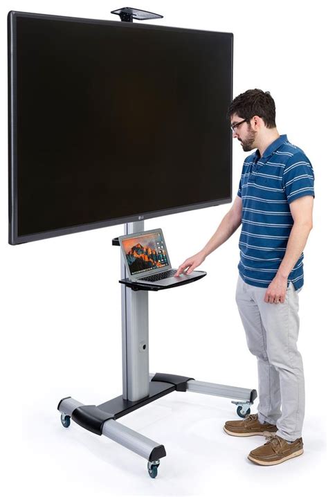 Rolling TV Stand for Flat Screen TV | Height Adjustable | Flat screen ...