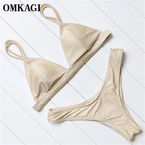 Omkagi Brand Swimsuit Swimwear Women Sexy Push Up Micro Bikinis Set