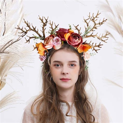 Forest Pixie Headpiece In 2024 Headpiece Diy Antler Headband Flower