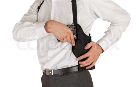 Secret Service Agent With A Gun Stock Image Colourbox